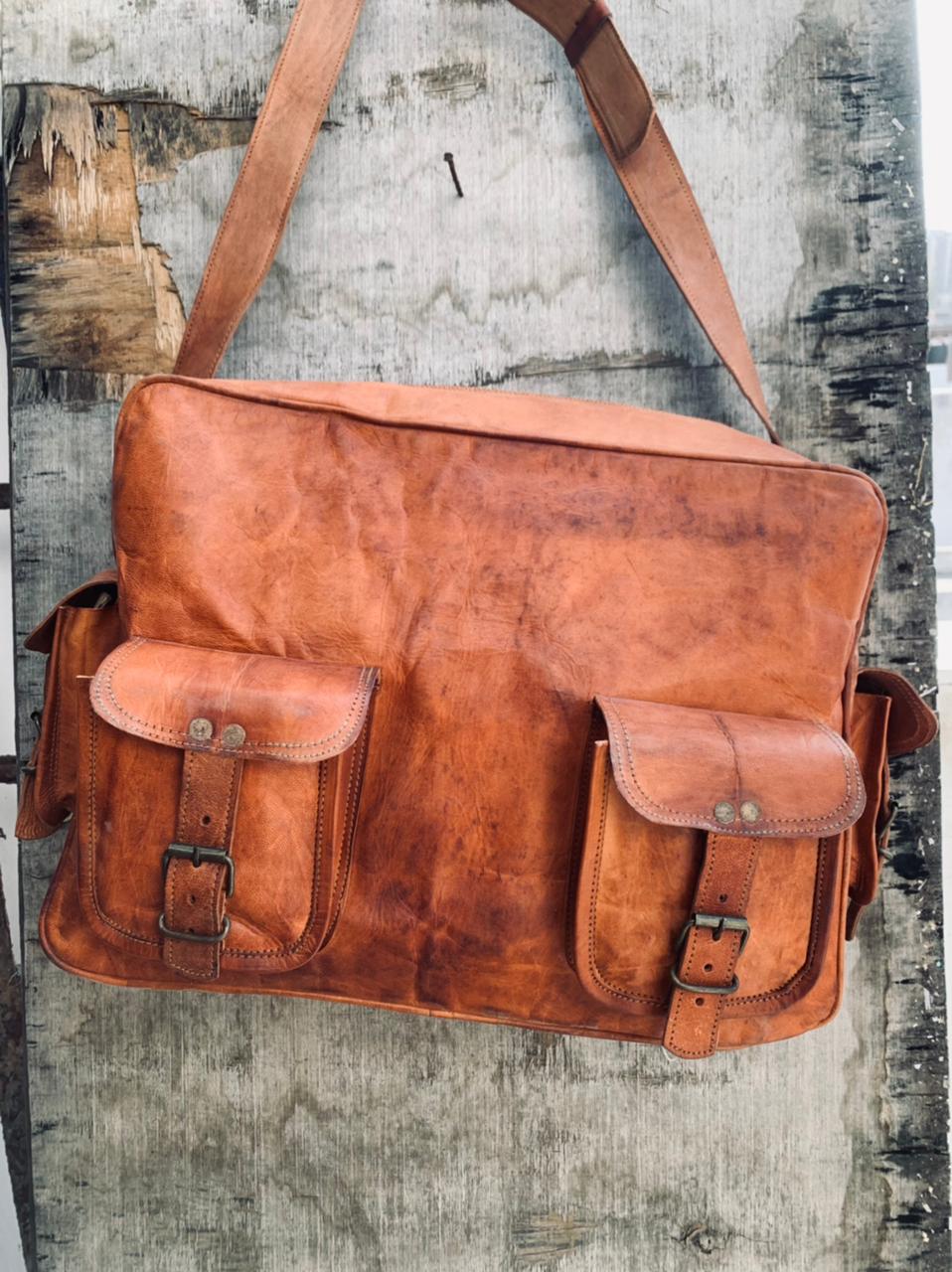 Craftshades - Multipurpose Handcrafted Leather Travel Bag | 100% Genuine Leather