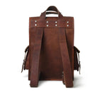 Craftshades 11×15″ 4 Pocket Handcrafted Leather Backpack – Dark Brown