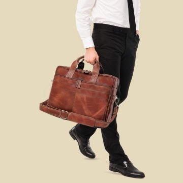 Craftshades Buffalo Leather Satchel Laptop Bag