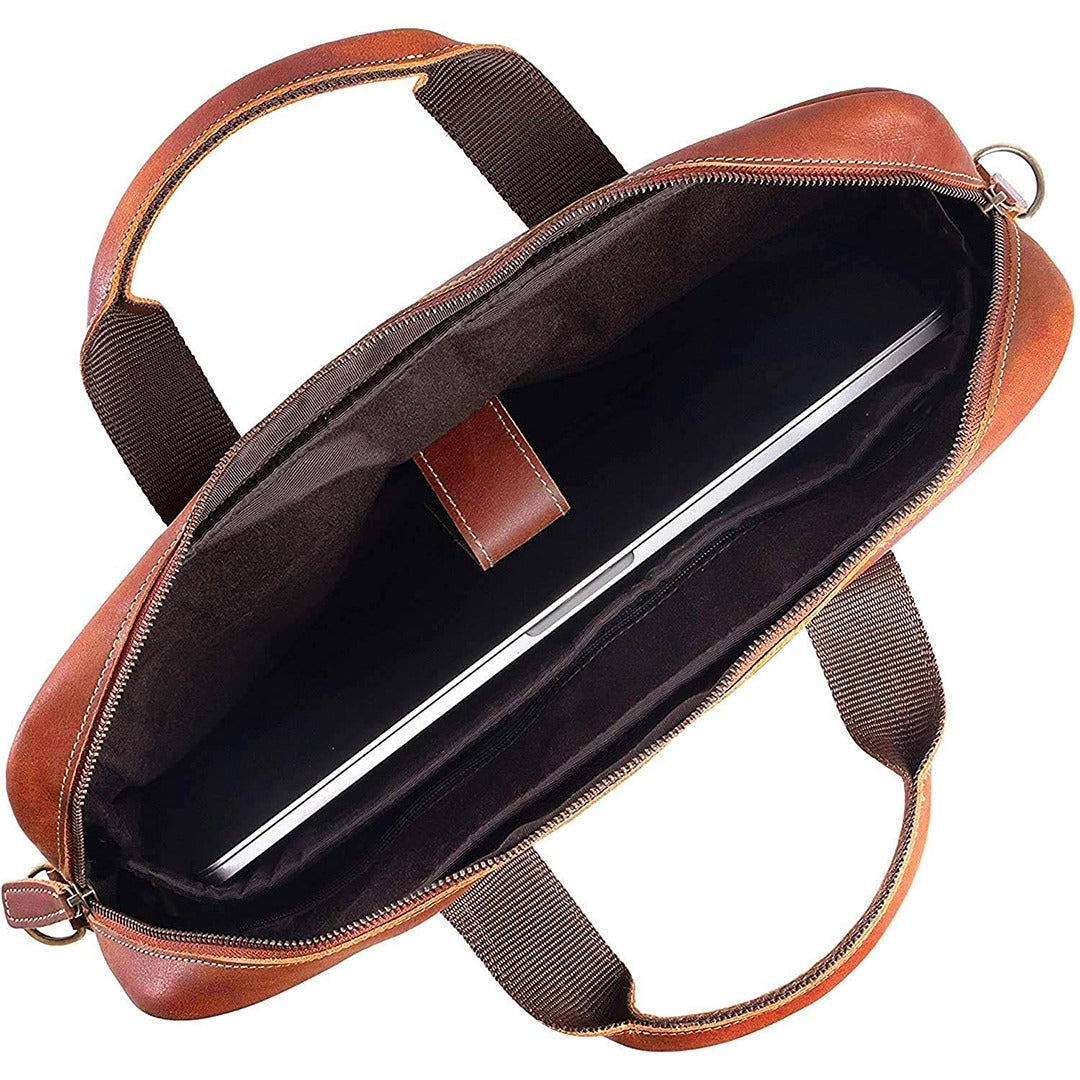 CraftShades: Buffalo Leather briefcase 12*16 Inch Laptop Messenger Bags for Men and Women Best Office School College briefcase Satchel Bag