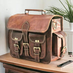 Craftshades Double Pocket Goat Leather Office Bag