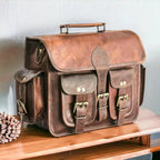 Craftshades Double Pocket Goat Leather Office Bag