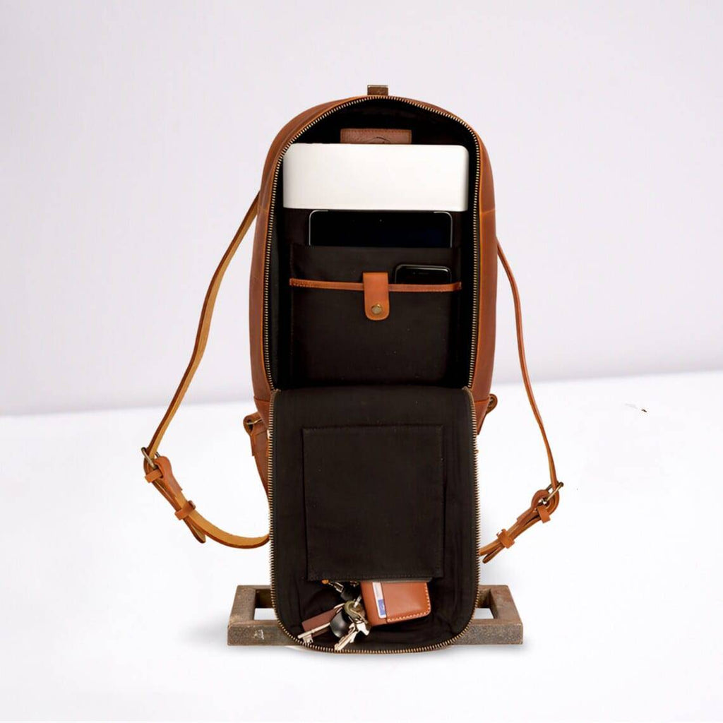 Craftshades – Leather Laptop Backpack for the Modern Professional. Buffalo leather bag, and Built to Last. college bag-Zaw Trading