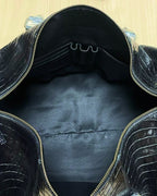Black Leather Duffle Bag