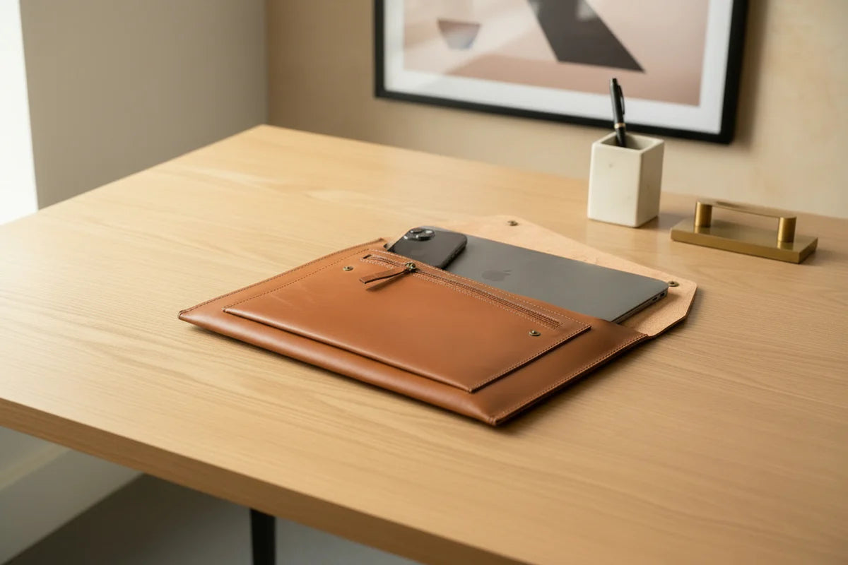 Premium Leather Sleeve Bag-Brown