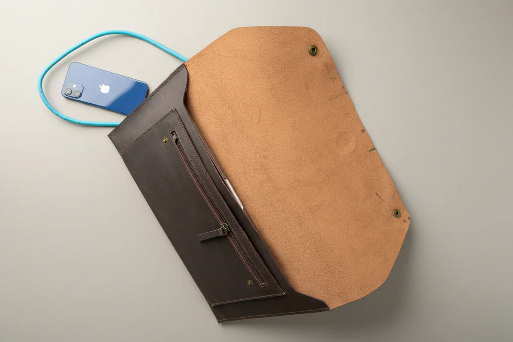 Premium Leather Sleeve Bag-Dark Brown