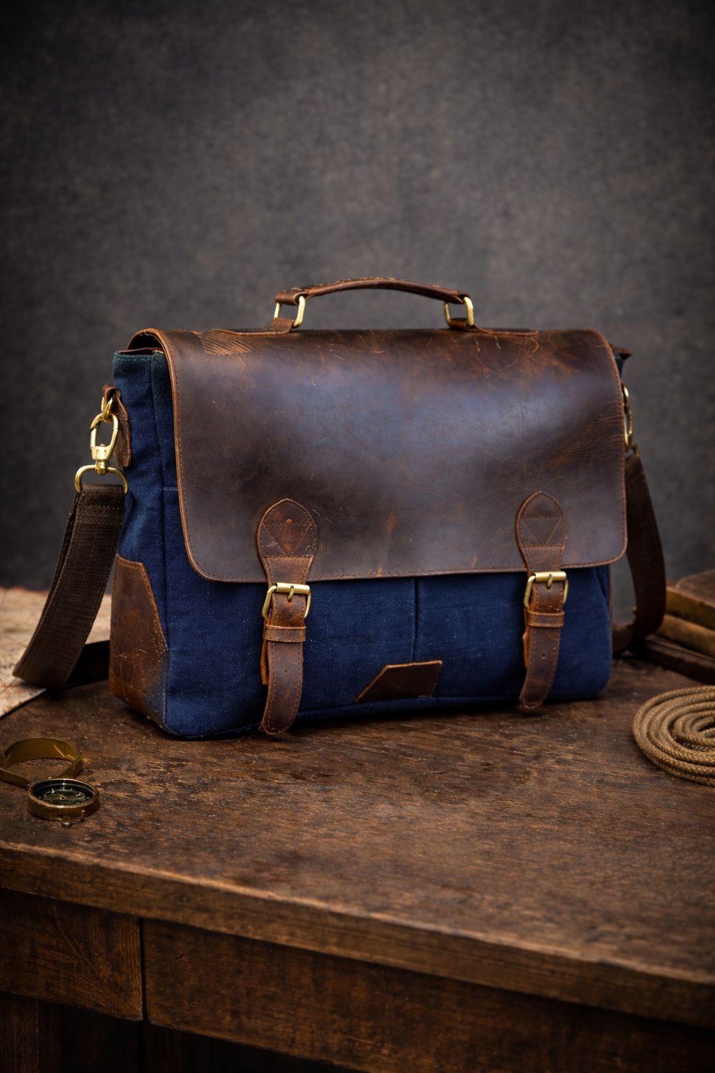 Heritage Waxed Canvas & Leather Laptop Bag