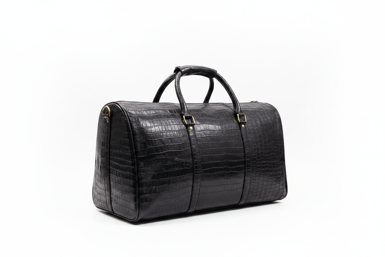 Black Leather Duffle Bag