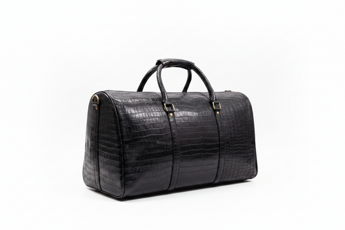Black Leather Duffle Bag