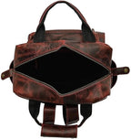 Cherry Brown Leather Travel Backpack