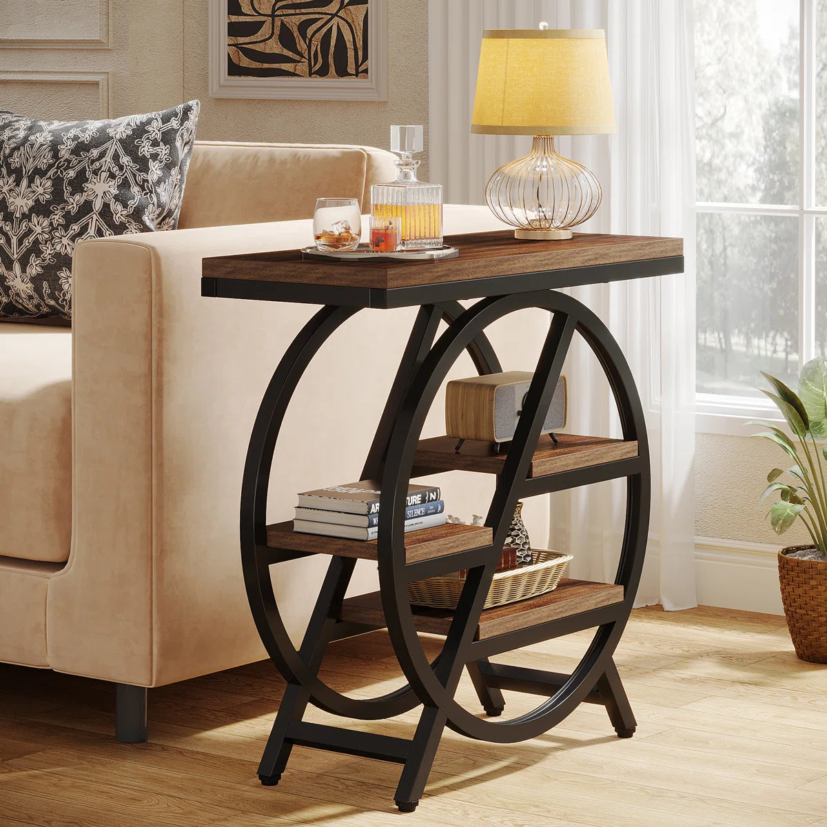 Industrial-Style End Table