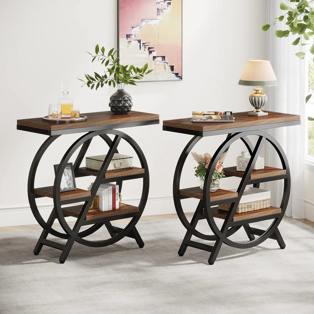 Industrial-Style End Table