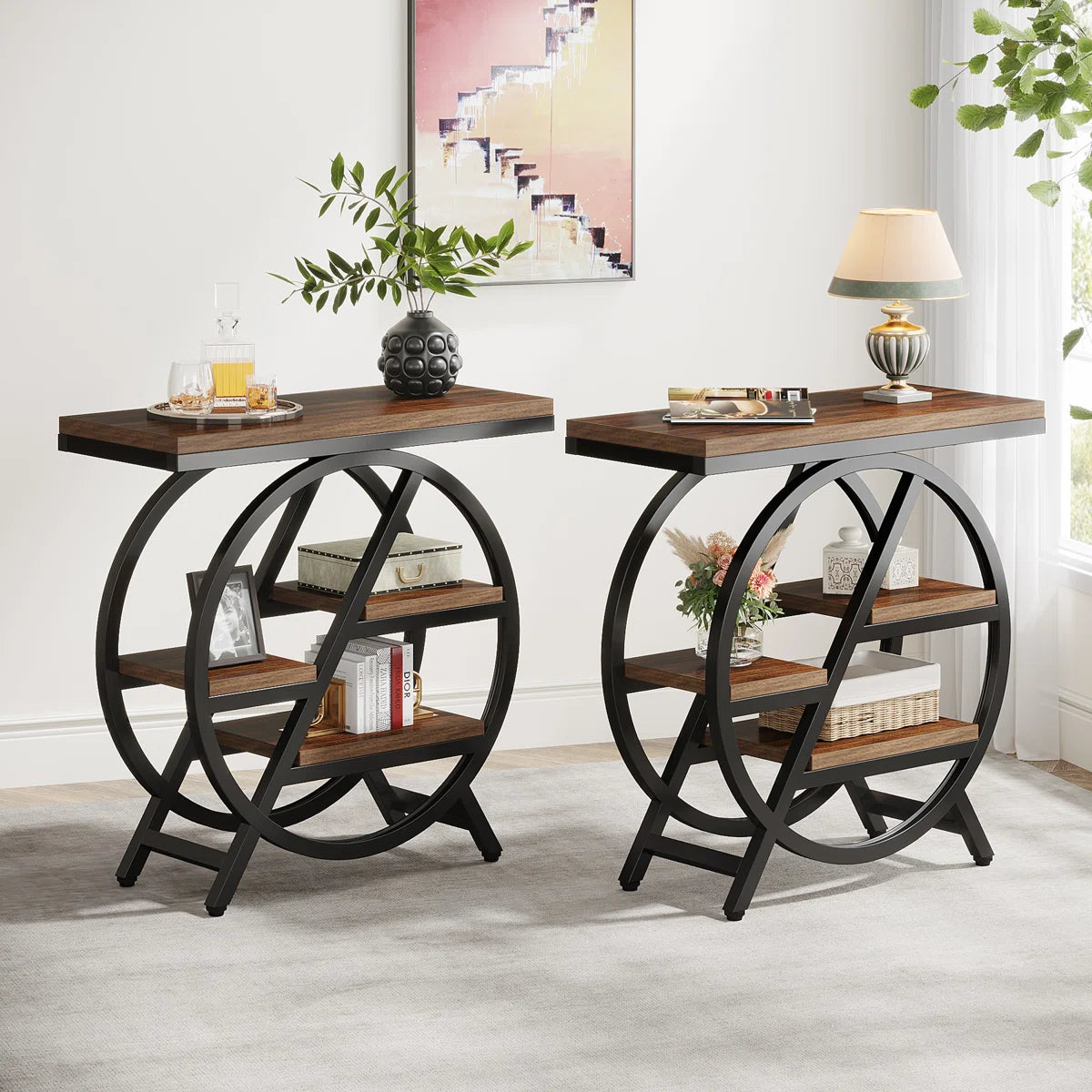 Industrial-Style End Table