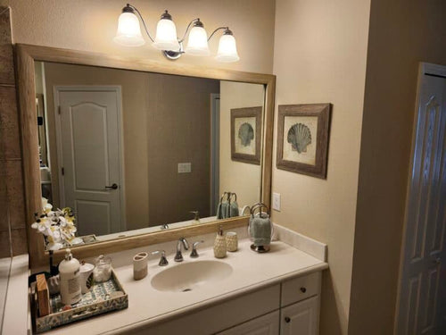 Cardiff Sand Beveled Mirror Frame