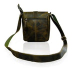 Craftshades -9 inches Green Colour Buffalo Leather Sling Bag | 100% Genuine Leather