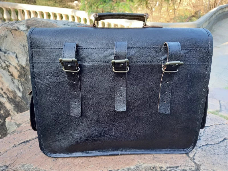 Craftshades Road Runner Black Leather Bike Bag