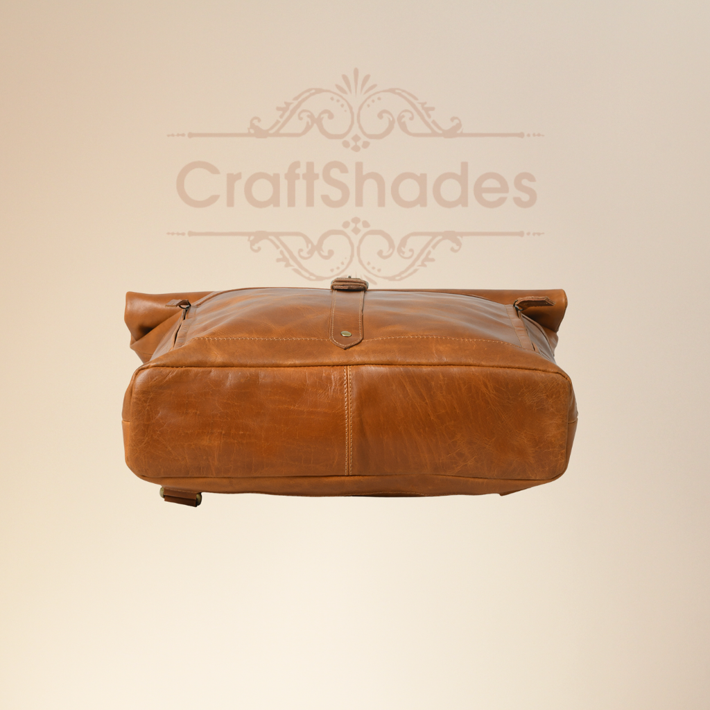 CraftShades-13*18 Inch buffalo leather backpack Unisex For Girls And Boys | 100 Genuine Leather