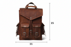 Craftshades 11×15″ 4 Pocket Handcrafted Leather Backpack – Dark Brown
