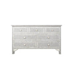 Bone Inlay Chest of 7 Drawers Fish-Scale Design in Grey Color