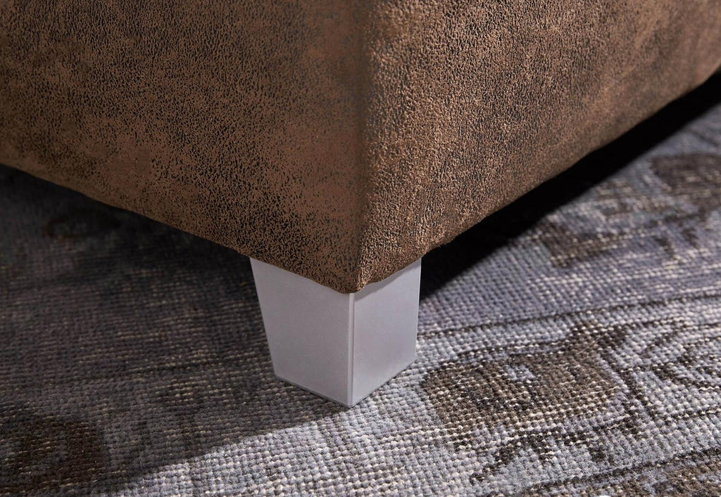 Craftshades Vintage Brown Buff Leather Ottoman