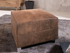 Craftshades Vintage Brown Buff Leather Ottoman