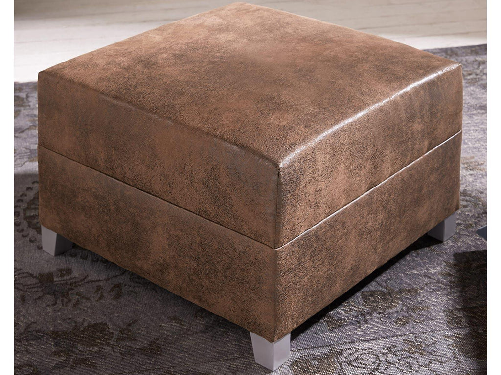Craftshades Vintage Brown Buff Leather Ottoman