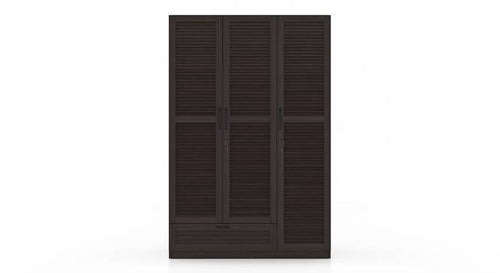 Bennis Three Door Wardrobe – Dark Walnut Finish