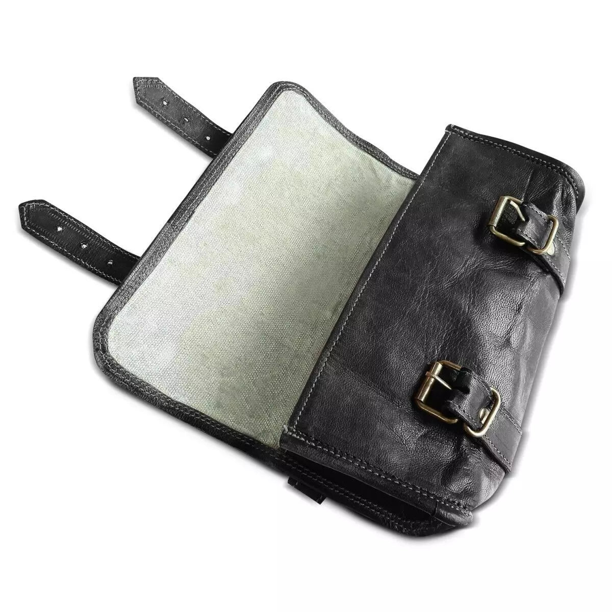 CraftShades Leather Motorcycle Black Side Round bags