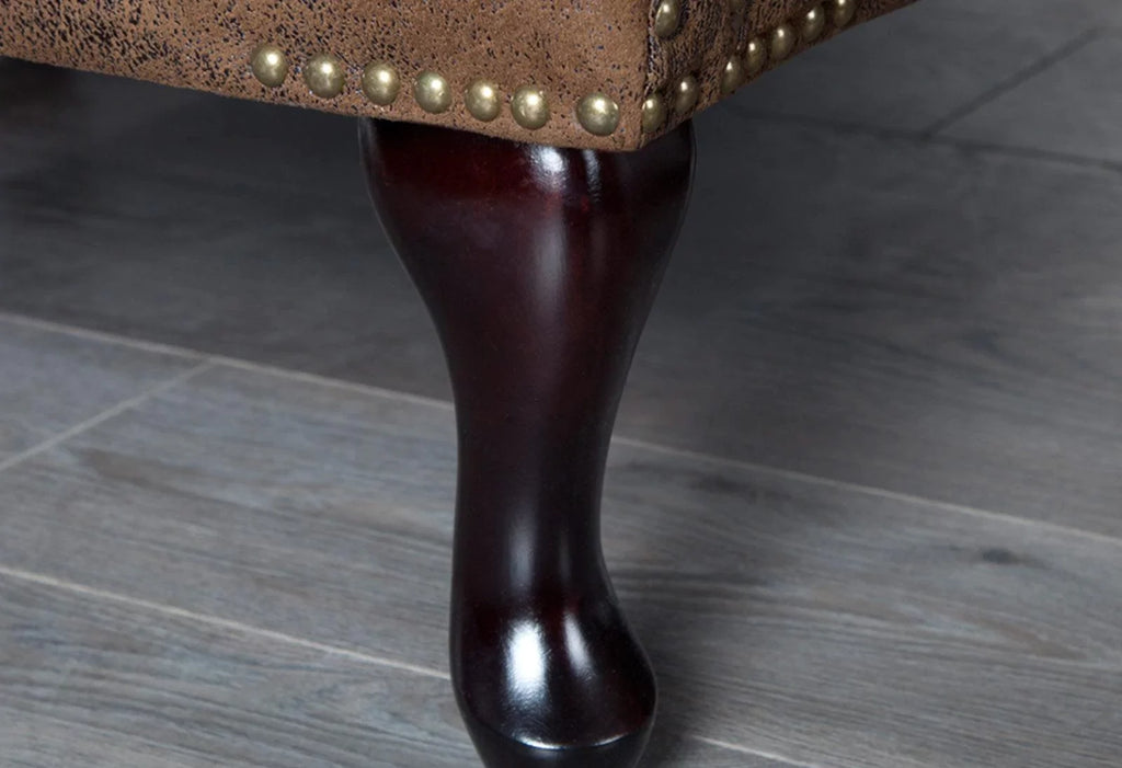 Craftshades Chesterfield Buff Leather Ottoman