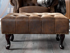 Craftshades Chesterfield Buff Leather Ottoman
