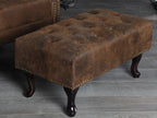 Craftshades Chesterfield Buff Leather Ottoman
