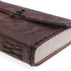 Craftshades – Vintage Dark Brown Shaded Flower Embossed Unique Design 7″5 Handcrafted Leather Journal/Diary 200 page | 100% Genuine Leather