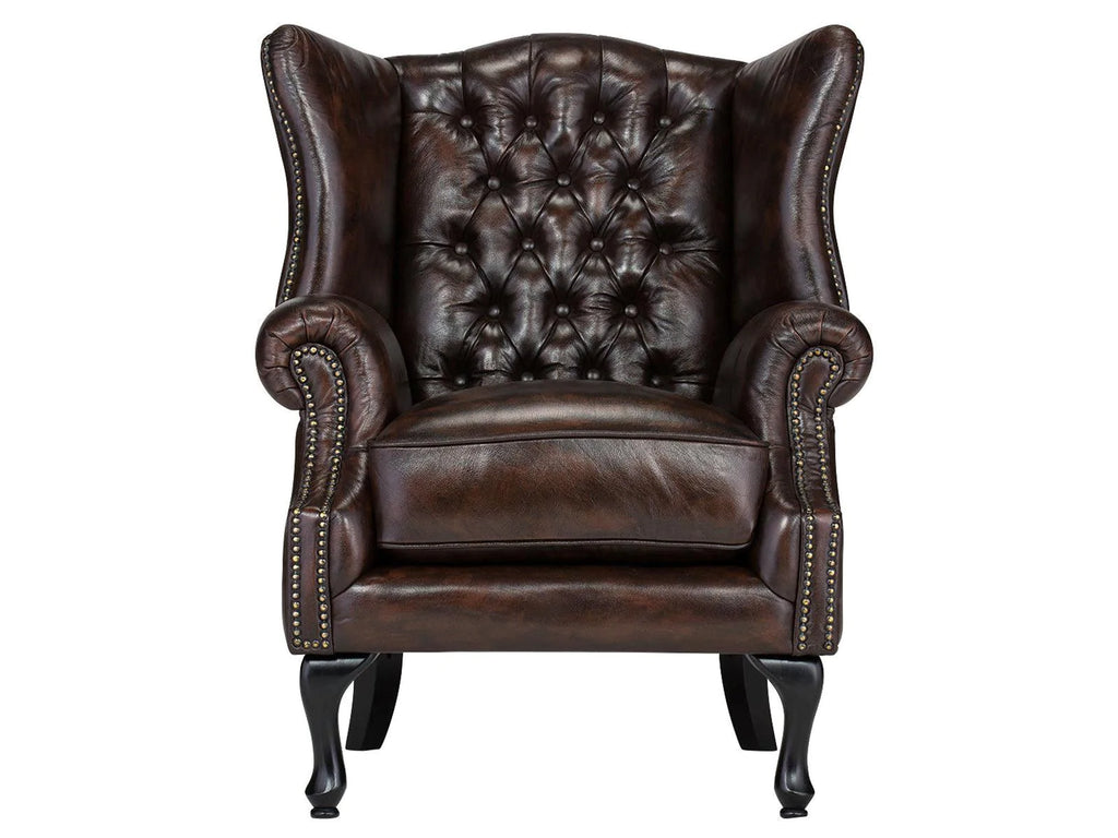 Craftshades Colonial Brown Chesterfield Wing Chair -CraftShades