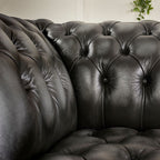 craftshades Charcoal Black three  seater Chesterfield sofa