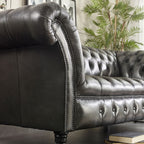 craftshades Charcoal Black three  seater Chesterfield sofa