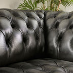 craftshades Charcoal Black three  seater Chesterfield sofa