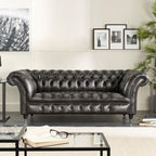 craftshades Charcoal Black three  seater Chesterfield sofa