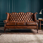 Craftshades Charcoal Brown three  seater Chesterfield sofa