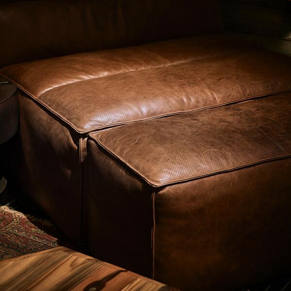 Craftshades Saddle Brown L Shape Chesterfield Sofa