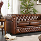 Craftshades Vintage Brown three seater Chesterfield  sofa