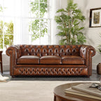 Craftshades Vintage Brown three seater Chesterfield  sofa