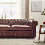 Craftshades Burgundy Three Seater Chesterfield Sofa