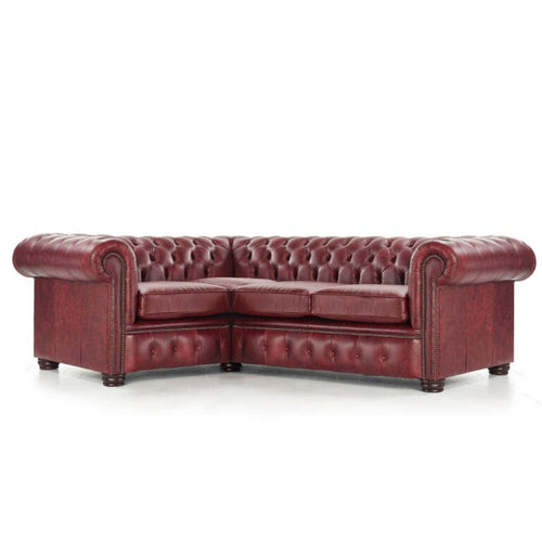 Craftshades  Deep Burgundy  L Shape Chesterfield Sofa