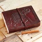 Handcrafted Leather Journal – Elephant Embossed (7x5")