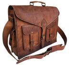 Craftshades – 15″11 V-Shaped Handcrafted Leather Laptop Bag | 100% Genuine Leather