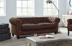 Craftshades Rich Brown Three Seater Chesterfield Sofa
