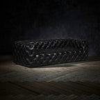 Craftshades Rich Dark Brownish-Gray Three Seater Chesterfield Sofa