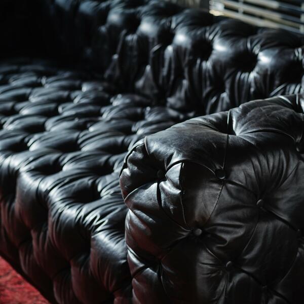Craftshades Rich Dark Brownish-Gray Three Seater Chesterfield Sofa