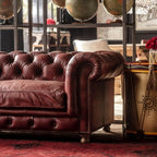 Craftshades Vintage Brown Four Seater Chesterfield Sofa