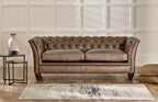 Craftshades Warm Brown Three Seater Chesterfield Sofa